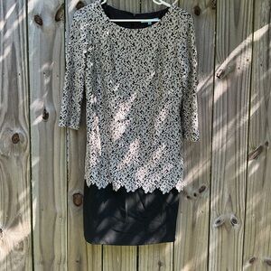 Antonio Melani Elegant Lace Overlay Dress